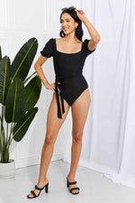 Marina West Swim Salty Air Puff Sleeve One-Piece in Black-Marina West Swim, Ship from USA-[option4]-[option5]-[option6]-Womens-USA-Clothing-Boutique-Shop-Online-Clothes Minded