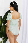Marina West Swim Salty Air Puff Sleeve One-Piece in Sage-Marina West Swim, Ship from USA-[option4]-[option5]-[option6]-Womens-USA-Clothing-Boutique-Shop-Online-Clothes Minded