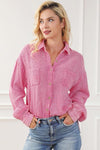 Mineral Wash Crinkle Textured Chest Pockets Shirt-Ship From Overseas, SYNZ-Carnation Pink-S-[option4]-[option5]-[option6]-Womens-USA-Clothing-Boutique-Shop-Online-Clothes Minded