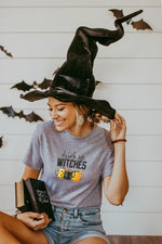 Novelty Fall Tees-100 Short Sleeve Tops-Drink Up Witches Tee, Graphic Tee, Here For The Boos Tee, Max Retail, Novelty Tees, Oh My Gourd Tee, sale, Sale Top-XL-Gray - Drink Up Witches-[option4]-[option5]-[option6]-Womens-USA-Clothing-Boutique-Shop-Online-Clothes Minded