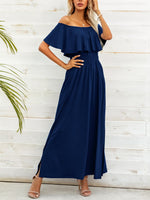 Off-Shoulder Slit Maxi Dress-Putica, Ship From Overseas-[option4]-[option5]-[option6]-Womens-USA-Clothing-Boutique-Shop-Online-Clothes Minded