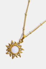 Opal Sun Pendant Stainless Steel Necklace-H&S, Ship From Overseas-[option4]-[option5]-[option6]-Womens-USA-Clothing-Boutique-Shop-Online-Clothes Minded