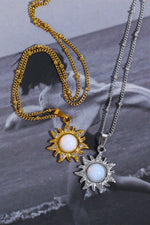 Opal Sun Pendant Stainless Steel Necklace-H&S, Ship From Overseas, Shipping Delay 09/29/2023 - 10/04/2023-[option4]-[option5]-[option6]-Womens-USA-Clothing-Boutique-Shop-Online-Clothes Minded