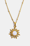 Opal Sun Pendant Stainless Steel Necklace-H&S, Ship From Overseas-Gold-One Size-[option4]-[option5]-[option6]-Womens-USA-Clothing-Boutique-Shop-Online-Clothes Minded