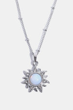 Opal Sun Pendant Stainless Steel Necklace-H&S, Ship From Overseas, Shipping Delay 09/29/2023 - 10/04/2023-Silver-One Size-[option4]-[option5]-[option6]-Womens-USA-Clothing-Boutique-Shop-Online-Clothes Minded