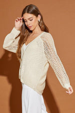 Open Weave Detail Cardigan Sweater-Sweaters-Cardigan Sweater, Junior, Shirts & Blouses-[option4]-[option5]-[option6]-Womens-USA-Clothing-Boutique-Shop-Online-Clothes Minded