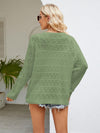 Openwork Long Sleeve Knit Top-Shirts & Tops-Boutique Top, Ship From Overseas, Top, Tops, Yh-[option4]-[option5]-[option6]-Womens-USA-Clothing-Boutique-Shop-Online-Clothes Minded