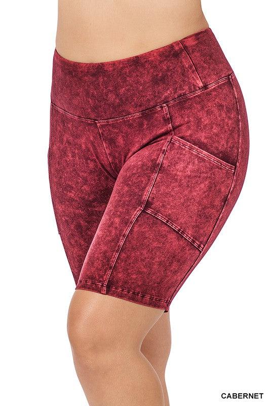 PLUS MINERAL WASH WIDE WAISTBAND POCKET LEGGINGS-Bottoms-Leggings, Plus-[option4]-[option5]-[option6]-Womens-USA-Clothing-Boutique-Shop-Online-Clothes Minded