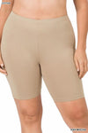 PLUS PREMIUM COTTON BIKER SHORTS-Bottoms-Bike Shorts, Cotton, Leggings, Plus, Solid-[option4]-[option5]-[option6]-Womens-USA-Clothing-Boutique-Shop-Online-Clothes Minded