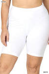 PLUS PREMIUM COTTON BIKER SHORTS-Bottoms-Bike Shorts, Cotton, Leggings, Plus, Solid-[option4]-[option5]-[option6]-Womens-USA-Clothing-Boutique-Shop-Online-Clothes Minded