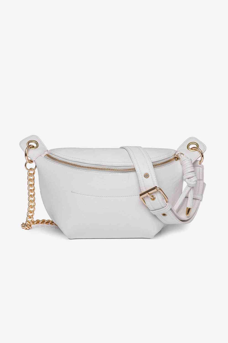 PU Leather Chain Strap Crossbody Bag-C&W, Ship From Overseas-White-One Size-[option4]-[option5]-[option6]-Womens-USA-Clothing-Boutique-Shop-Online-Clothes Minded