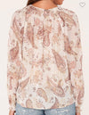 Paisley Elegance Blouse-110 Long Sleeve Tops-Boutique Blouse, long sleeve paisley metallic blouse, Max Retail, sale, Sale Top, sale tops-[option4]-[option5]-[option6]-Womens-USA-Clothing-Boutique-Shop-Online-Clothes Minded
