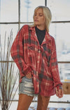 Plaid Cozy Button Up Top-110 Long Sleeve Tops-Plaid Button Up, Plaid Top, Tops-Small-Red-[option4]-[option5]-[option6]-Womens-USA-Clothing-Boutique-Shop-Online-Clothes Minded