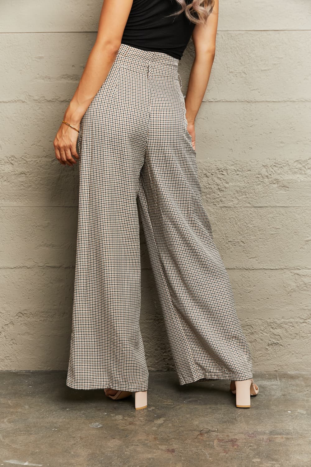 Plaid Wide Leg Pants-Hanny, Ship From Overseas, Shipping Delay 09/29/2023 - 10/04/2023-Plaid-S-[option4]-[option5]-[option6]-Womens-USA-Clothing-Boutique-Shop-Online-Clothes Minded