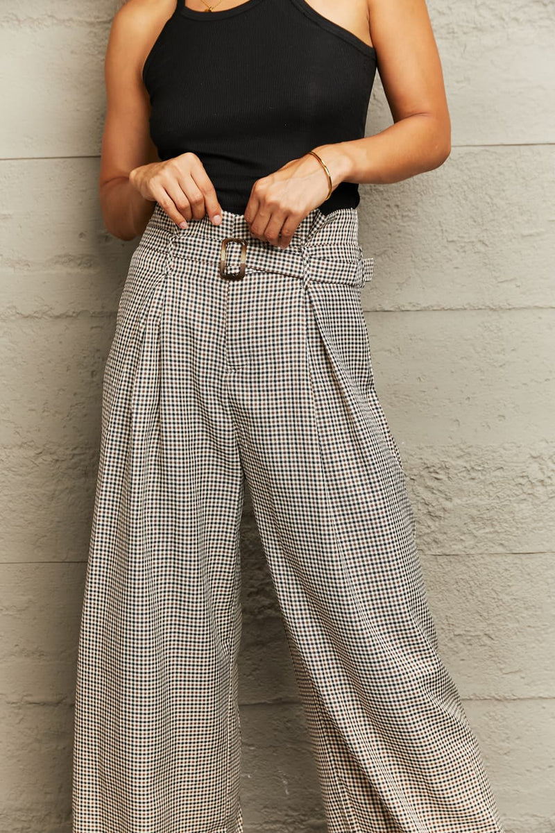 Plaid Wide Leg Pants-Hanny, Ship From Overseas, Shipping Delay 09/29/2023 - 10/04/2023-[option4]-[option5]-[option6]-Womens-USA-Clothing-Boutique-Shop-Online-Clothes Minded