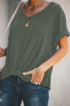 Plain Twist T-Shirt-Ship From Overseas, SYNZ-Green-S-[option4]-[option5]-[option6]-Womens-USA-Clothing-Boutique-Shop-Online-Clothes Minded