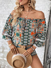 Printed Frill Trim Off-Shoulder Blouse-Hundredth, Ship From Overseas-Multicolor-S-[option4]-[option5]-[option6]-Womens-USA-Clothing-Boutique-Shop-Online-Clothes Minded