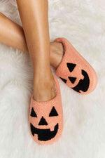 Printed Plush Slide Slippers-Melody, Ship from USA-Pumpkin-S-[option4]-[option5]-[option6]-Womens-USA-Clothing-Boutique-Shop-Online-Clothes Minded
