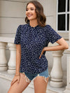 Printed Short Sleeve Round Neck Top-CATHSNNA, Ship From Overseas-[option4]-[option5]-[option6]-Womens-USA-Clothing-Boutique-Shop-Online-Clothes Minded