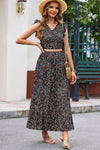 Printed Tie Back Cropped Top and Maxi Skirt Set-Set-Ship From Overseas, Skirt Set, SYNZ-Black-S-[option4]-[option5]-[option6]-Womens-USA-Clothing-Boutique-Shop-Online-Clothes Minded
