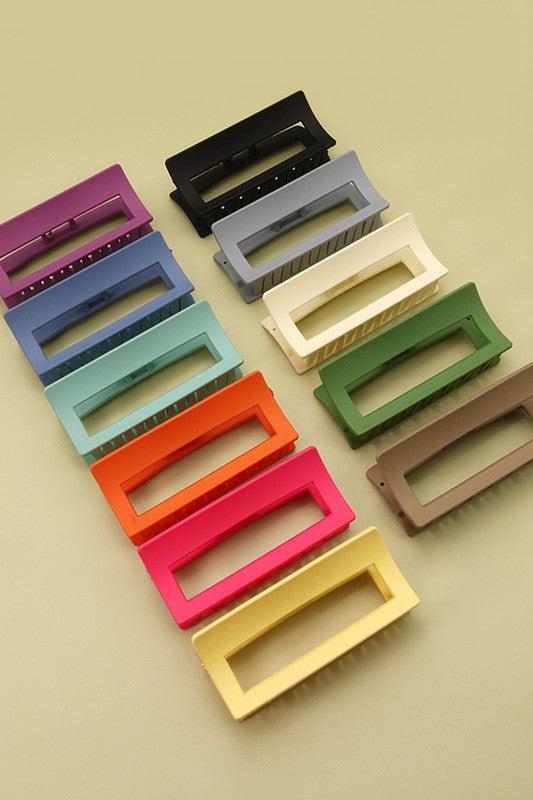Rectangle Matte Hair Claw-190 Accessories-Hair Claw, Matte Hair Claw, Max Retail, Rectangle Matte Hair Claw-[option4]-[option5]-[option6]-Womens-USA-Clothing-Boutique-Shop-Online-Clothes Minded