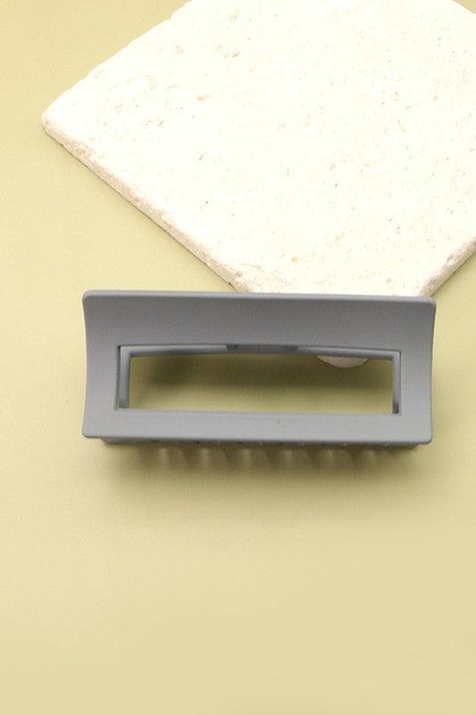 Rectangle Matte Hair Claw-190 Accessories-Hair Claw, Matte Hair Claw, Max Retail, Rectangle Matte Hair Claw-Grey-[option4]-[option5]-[option6]-Womens-USA-Clothing-Boutique-Shop-Online-Clothes Minded