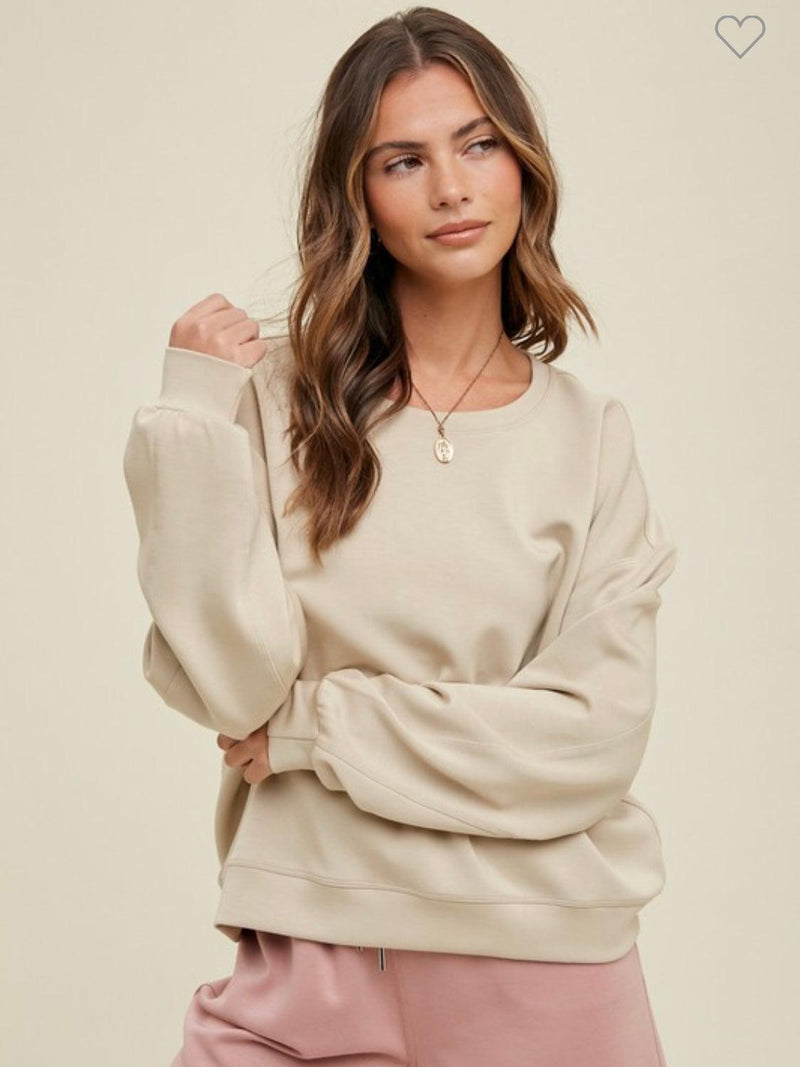 Relaxed Sweatshirt-110 Long Sleeve Tops-Comfy Sweatshirt, Relaxed Sweatshirt, Sweatshirt-Medium-Macadamia-[option4]-[option5]-[option6]-Womens-USA-Clothing-Boutique-Shop-Online-Clothes Minded