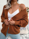 Rib-Knit Open Front Dolman Sleeve Cardigan-B.J.S, Ship From Overseas-Brown-S-[option4]-[option5]-[option6]-Womens-USA-Clothing-Boutique-Shop-Online-Clothes Minded