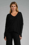 Ribbed Black Open Neckline Top-110 Long Sleeve Tops-Black Top, Long Sleeve Black Top, Max Retail, Ribbed Black Open Neckline Top, Ribbed Black Top, sale, Sale Top, Thumbhole Top-[option4]-[option5]-[option6]-Womens-USA-Clothing-Boutique-Shop-Online-Clothes Minded
