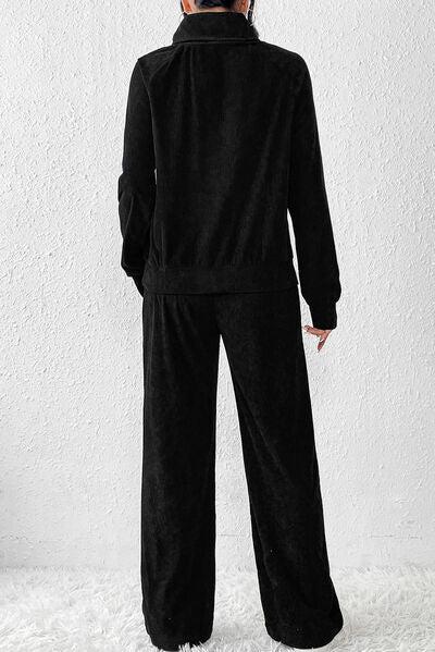 Ribbed Long Sleeve Top and Pants Set-Ship From Overseas, SYNZ-Black-S-[option4]-[option5]-[option6]-Womens-USA-Clothing-Boutique-Shop-Online-Clothes Minded