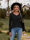 Ribbed V-Neck Long Sleeve Tee-Tops-Lamy, Ship From Overseas, Shipping Delay 09/29/2023 - 10/02/2023, Tops-Black-S-[option4]-[option5]-[option6]-Womens-USA-Clothing-Boutique-Shop-Online-Clothes Minded