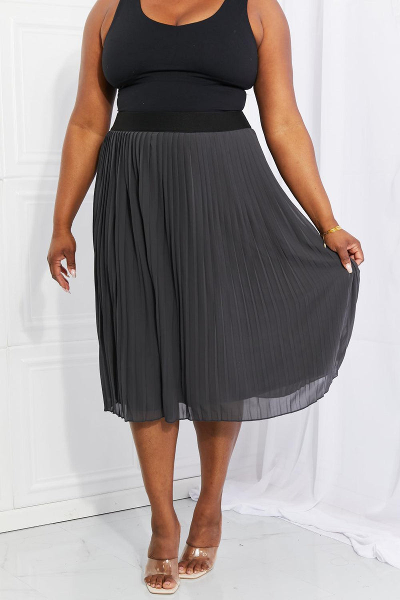 Romantic At Heart Pleated Chiffon Midi Skirt-Ship from USA, Zenana-[option4]-[option5]-[option6]-Womens-USA-Clothing-Boutique-Shop-Online-Clothes Minded