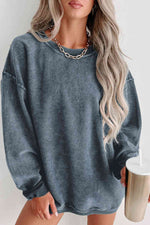 Round Neck Dropped Shoulder Sweatshirt-Tops-Ship From Overseas, SYNZ-Dusty Blue-S-[option4]-[option5]-[option6]-Womens-USA-Clothing-Boutique-Shop-Online-Clothes Minded