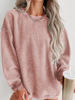 Round Neck Dropped Shoulder Sweatshirt-Tops-Ship From Overseas, SYNZ-Dusty Pink-S-[option4]-[option5]-[option6]-Womens-USA-Clothing-Boutique-Shop-Online-Clothes Minded