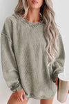 Round Neck Dropped Shoulder Sweatshirt-Tops-Ship From Overseas, SYNZ-Sage-S-[option4]-[option5]-[option6]-Womens-USA-Clothing-Boutique-Shop-Online-Clothes Minded