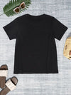Round Neck Short Sleeve T-Shirt-Putica, Ship From Overseas-[option4]-[option5]-[option6]-Womens-USA-Clothing-Boutique-Shop-Online-Clothes Minded