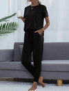 Round Neck Short Sleeve Top and Pants Set-Lounge Sets-Casual Sets, Comfy Set, Lounge Set, Matching Set, Romantichut, Ship From Overseas, Shipping Delay 09/29/2023 - 10/04/2023-[option4]-[option5]-[option6]-Womens-USA-Clothing-Boutique-Shop-Online-Clothes Minded