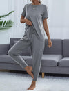 Round Neck Short Sleeve Top and Pants Set-Lounge Sets-Casual Sets, Comfy Set, Lounge Set, Matching Set, Romantichut, Ship From Overseas, Shipping Delay 09/29/2023 - 10/04/2023-Cloudy Blue-XS-[option4]-[option5]-[option6]-Womens-USA-Clothing-Boutique-Shop-Online-Clothes Minded