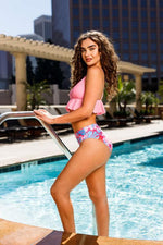 Ruffle Solid Bra Bikini Set-Swimsuit-Bikini, Floral Bottom, Swimsuit, Swimwear, Two-Piece-[option4]-[option5]-[option6]-Womens-USA-Clothing-Boutique-Shop-Online-Clothes Minded