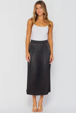 Satin Black Pleated Skirt-160 Bottoms-Black Pleated Maxi Skirt, Skirt-[option4]-[option5]-[option6]-Womens-USA-Clothing-Boutique-Shop-Online-Clothes Minded