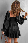 Smocked Off-Shoulder Tiered Mini Dress-Dresses-Boutique Dress, Dress, Ship From Overseas, SYNZ-[option4]-[option5]-[option6]-Womens-USA-Clothing-Boutique-Shop-Online-Clothes Minded