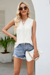 Spliced Lace V-Neck Tank-Lamy, Ship From Overseas-White-S-[option4]-[option5]-[option6]-Womens-USA-Clothing-Boutique-Shop-Online-Clothes Minded