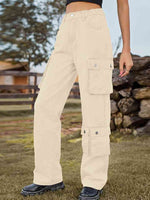 Straight Leg Cargo Jeans-Pants-Bottoms, M.F, Ship From Overseas-[option4]-[option5]-[option6]-Womens-USA-Clothing-Boutique-Shop-Online-Clothes Minded