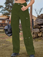 Straight Leg Cargo Jeans-Pants-Bottoms, M.F, Ship From Overseas-Matcha Green-S-[option4]-[option5]-[option6]-Womens-USA-Clothing-Boutique-Shop-Online-Clothes Minded