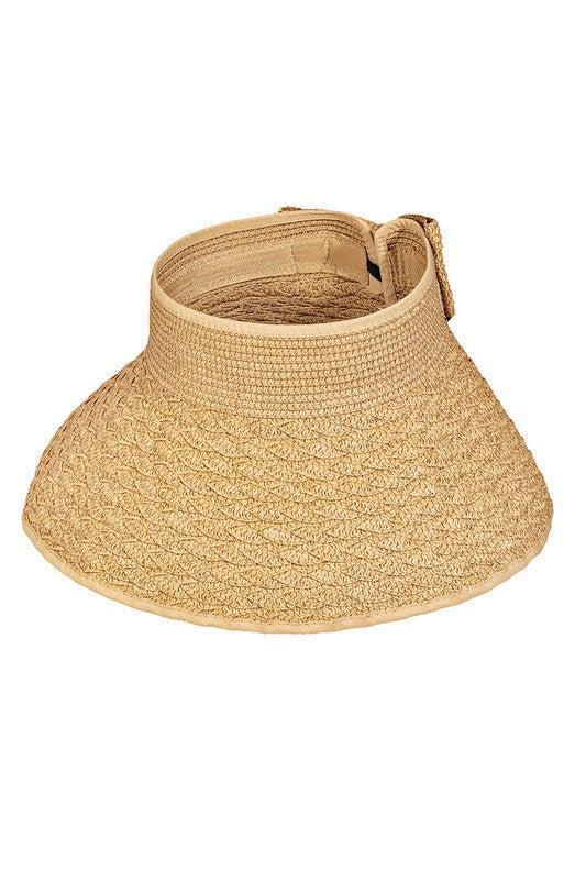 Straw Sun Visor-190 Accessories-Max Retail, Packable Hat, Straw Hat, Straw Sun Visor, Sun Visor-[option4]-[option5]-[option6]-Womens-USA-Clothing-Boutique-Shop-Online-Clothes Minded