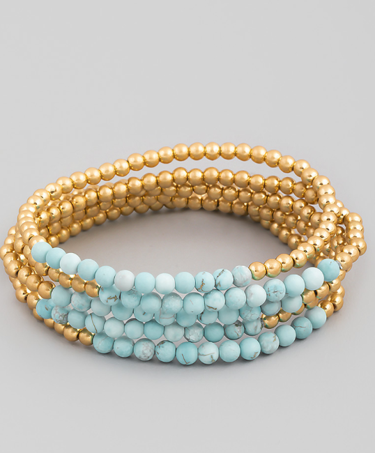 5MM Gold Ball Beaded Stackable Bracelet – Alexandra Gioia