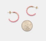 Striped Enamel Hoop Earrings-180 Jewelry-Enamel Hoop Earrings, Hoops, Max Retail-Pink-[option4]-[option5]-[option6]-Womens-USA-Clothing-Boutique-Shop-Online-Clothes Minded