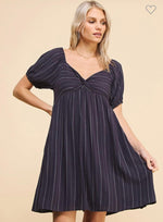 Striped Navy Babydoll Dress-150 Dresses-Babydoll Dress, Max Retail, sale, Sale Dress, Striped Navy Babydoll Dress, Striped Navy Dress-Medium-[option4]-[option5]-[option6]-Womens-USA-Clothing-Boutique-Shop-Online-Clothes Minded