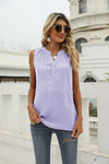 Swiss Dot Notched Neck Tank-Tops-AYL, Ship From Overseas, Shipping Delay 09/29/2023 - 10/03/2023, Tops-Lavender-S-[option4]-[option5]-[option6]-Womens-USA-Clothing-Boutique-Shop-Online-Clothes Minded