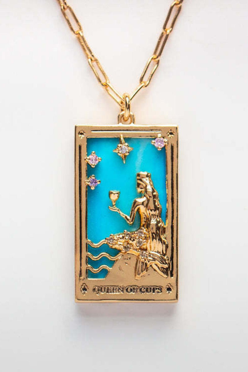 Tarot Card Pendant Stainless Steel Necklace-Necklace-H&S, jewelry, Ship From Overseas, Shipping Delay 09/29/2023 - 10/04/2023-Queen Of The Holy Grail-One Size-[option4]-[option5]-[option6]-Womens-USA-Clothing-Boutique-Shop-Online-Clothes Minded